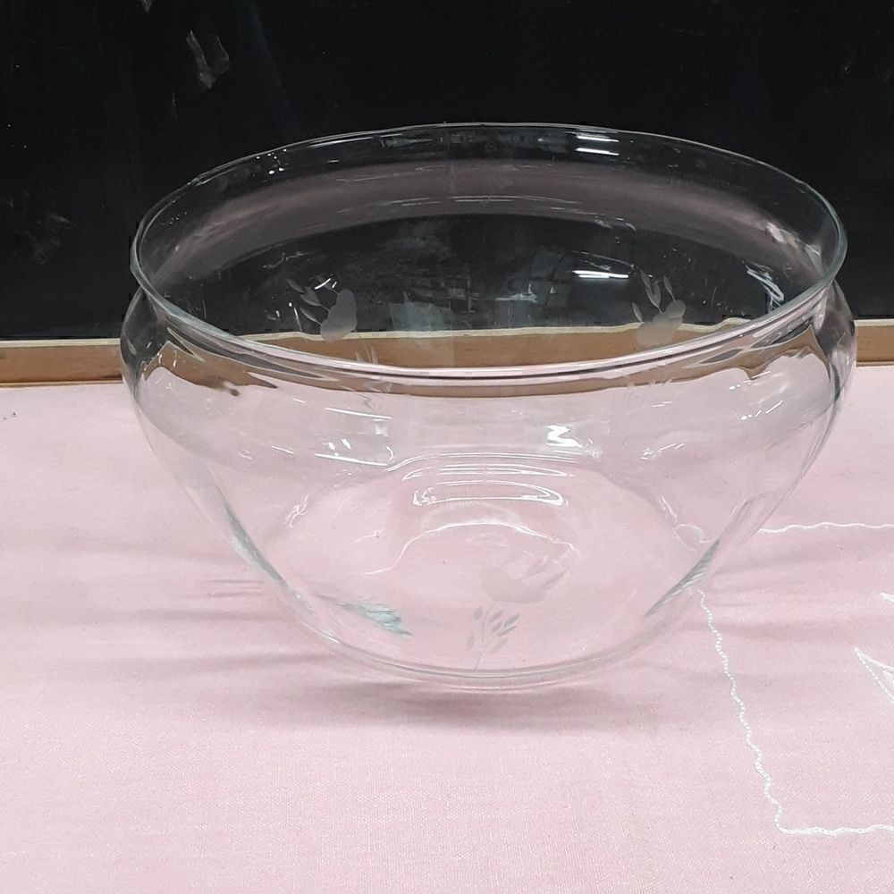 ‎Princess House Crystal 9" Salad Punch Bowl Heritage Beveled Etched